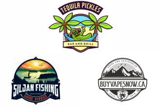 do 3 retro vintage hipster rustic logo designs