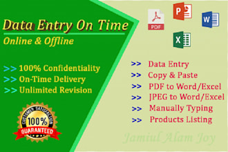 be your reliable data entry operator