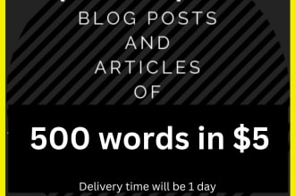 write high quality SEO blog posts and articles for you