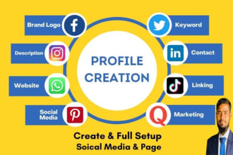 do social media profile creation and full setup