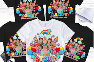 design custom cocomelon birthday theme shirt for your family