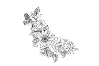 draw a custom unique floral tattoodesign for you