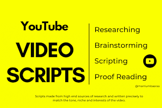 do video script writing for your youtube channel
