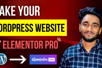 make wordpress website by elementor pro as elementor expert