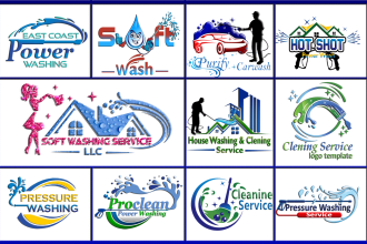 design power wash, pressure wash and cleaning service logo