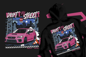 draw your dream car illustration for t shirt design and apparel merchandise