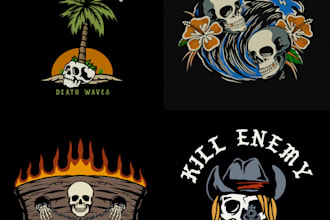 custom illustration images for merchandise or t shirt design