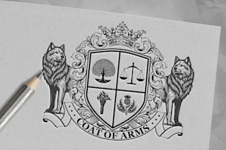 design luxury coat of arms emblem family crest logo for engraving