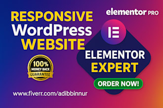 design, redesign, customize, clone SEO friendly elementor pro wordpress website