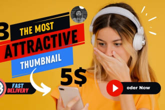 design amazing catchy youtube thumbnail with high CTR