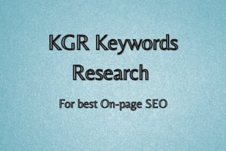 do kgr keyword research and analysis for seo