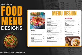 design food menu, restaurant menu, digital menu card design