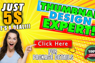 design amazing click bait youtube thumbnail in 24 hours