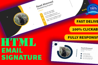 design clickable HTML email signature for gmail, outlook, mac, etc