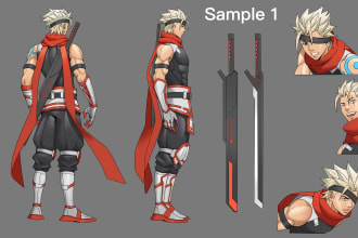 draw character sheet male characters