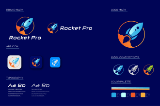 do modern minimalist logo design with branding and brand style guides