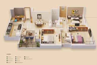 create attractive 3d master plans including interior and exterior