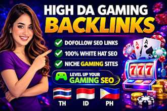 build high da white hat poker slots SEO backlinks thailand indonesia philippines