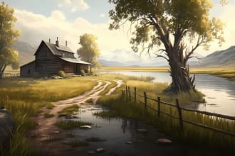 create beautiful landscape and background illustrations