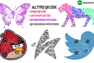 do qr code ,custom qr code, qr code design  with logo