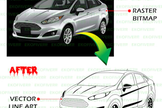 create vector line art, line drawing from your picture