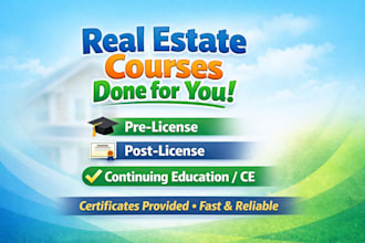 be virtual assistant for continuing education, pre license, post license,courses