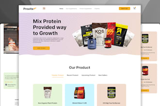 design supplement, fitness and wellness website in figma