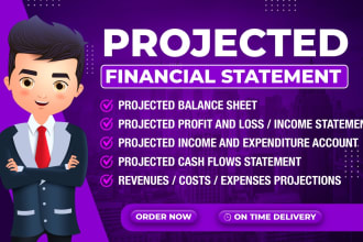 prepare financial projections profit and loss balance sheet