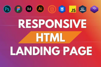 design modern responsive html landing page