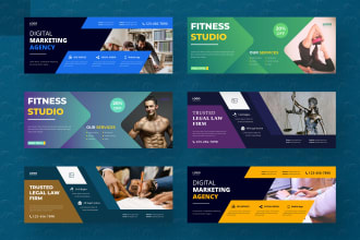 design social media banner for digital marketing, law  firm, gym, and others