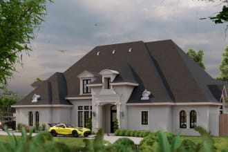 design building exterior facade 3d modeling, rendering