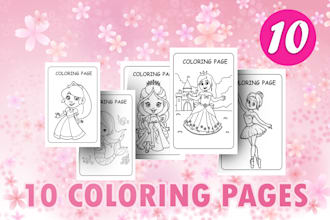 create children simple coloring pages for KDP