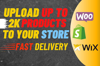 upload products to your woocommerce, wix and shopify store