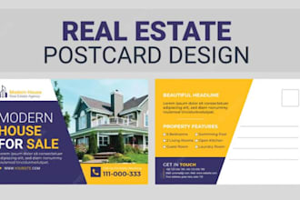 design real estate postcard templates in canva with editable link