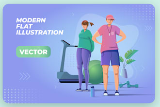 create a modern flat illustration for web and apps
