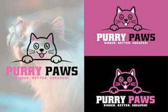 design cat, dog, pet or animal, and veterinary clinic logo