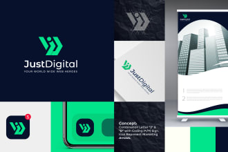 design a modern creative logo with brand identity or brand style guides