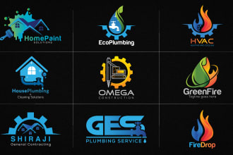 do plumbing heating hvac oil gas cleaning air conditioning and construction logo