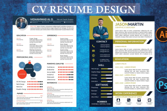 do attractive infographic cv resume design, writing, with cover letter