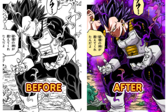 color your comic or manga and also your inked drawing
