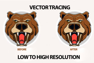 do low to high resolution vector tracing logo tracing fast