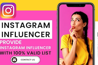 find instagram influencer marketing email list in niche
