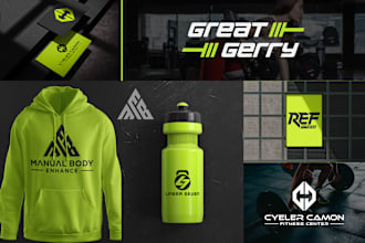 design 2 modern fitness gym athlete and clothing brand logo