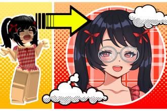 draw your roblox or minecraft avatar in an anime art style