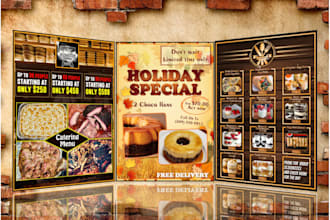 do an amazing restaurant menu design, catering menu, food menu