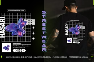 design awesome unique streetwear with edgy, artsy, and futuristic style t shirts