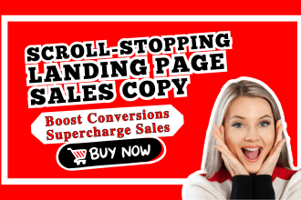 write persuasive landing page sales copy, website SEO copywriting