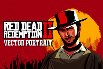 draw your read dead redemption 2 cartoon portrait in just 24 hours
