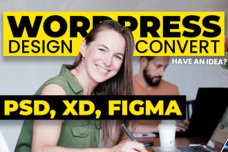 convert PSD, xd or figma to wordpress