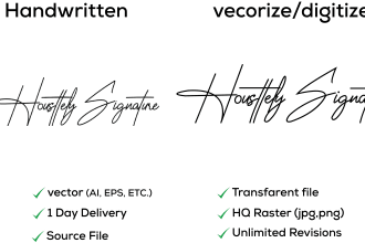 vectorize, digitize, trace your handwritten signature